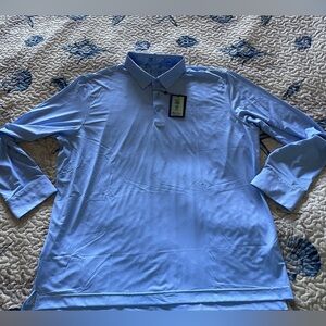Robert Graham Light Blue Long sleeve Polo Shirt‎ Men’s Size 2XL. NEW
